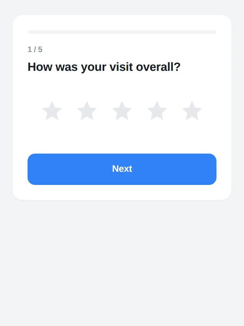 The 30-second satisfaction survey on a visitor's phone