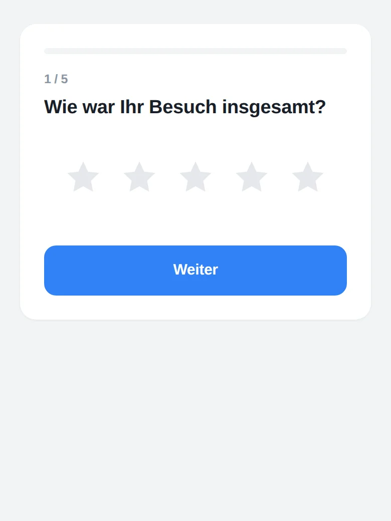 Die 30-Sekunden-Zufriedenheitsumfrage auf dem Telefon eines Besuchers