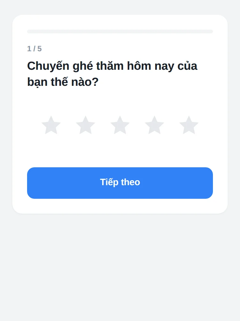Khảo sát hài lòng 30 giây trên điện thoại của khách tham quan